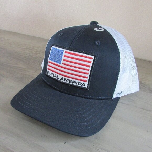 Rural Cloth Rural America American Flag Snapback Meshback Trucker Cap Hat - Picture 1 of 2